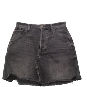 Free People We The Free Women's Distressed Black Cutoff Mini Skirt Size 28